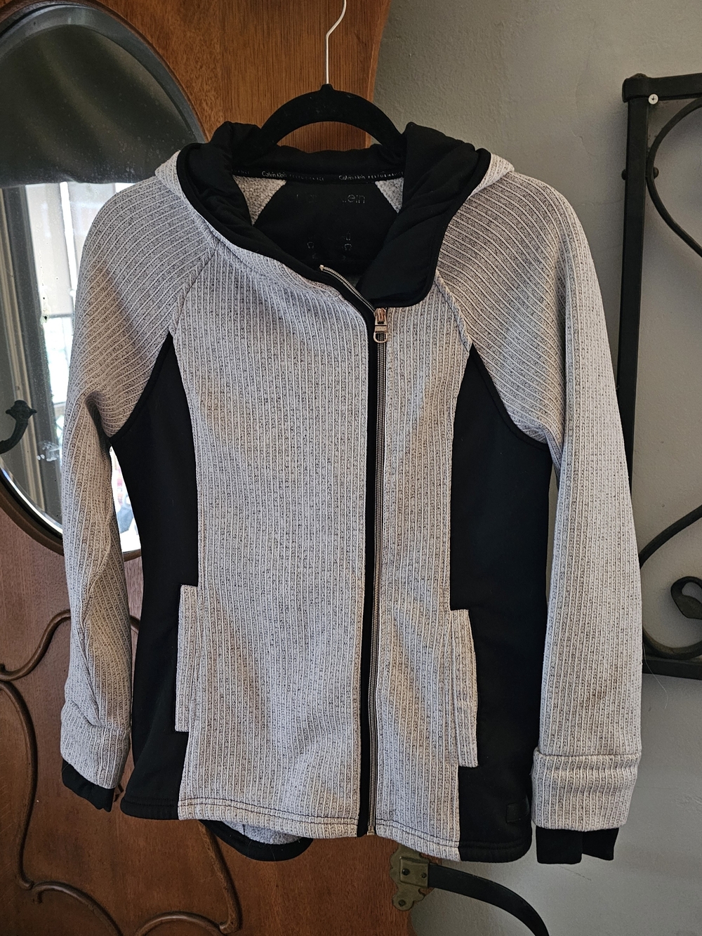 Calvin Klein Black and Gray Performance Hoodie | Heather Grey